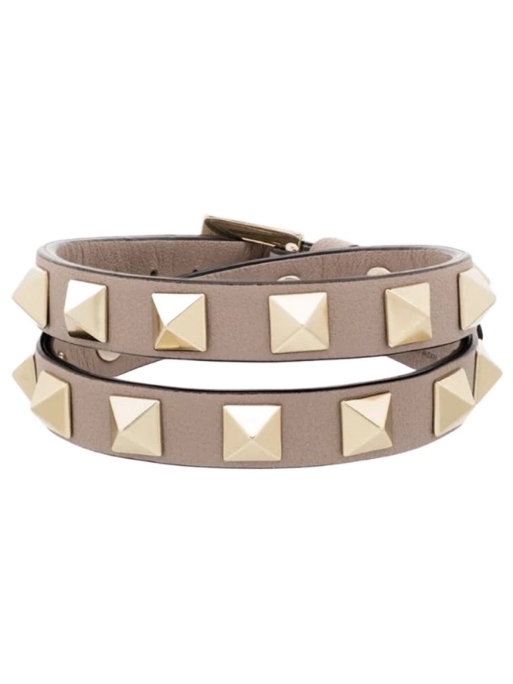 VALENTINO GARAVANI Rockstud double leather bracelet